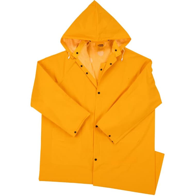Men's PVC Rain Jacket - Large, Yellow