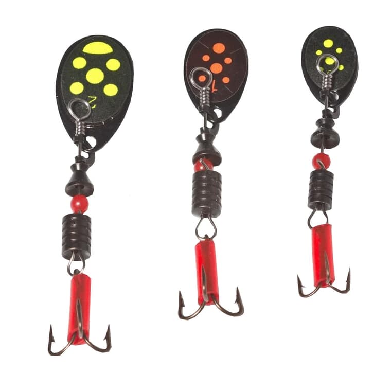 3 Pack Spotted Spinner Fishing Lures