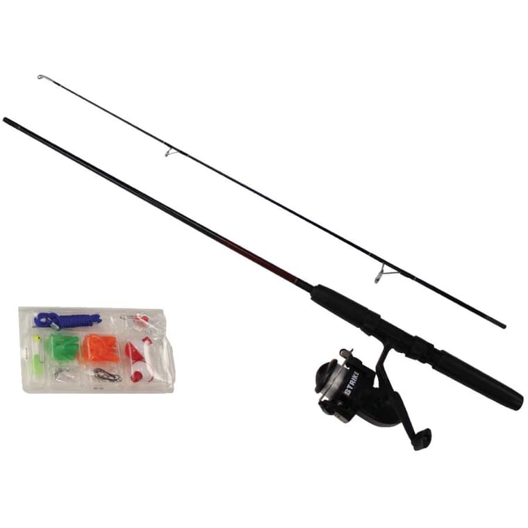 Spinning Rod and Reel Fishing Kit, with Tackle