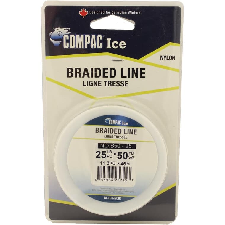 Compac 25lb 50yd Braided Ice Fishing Line