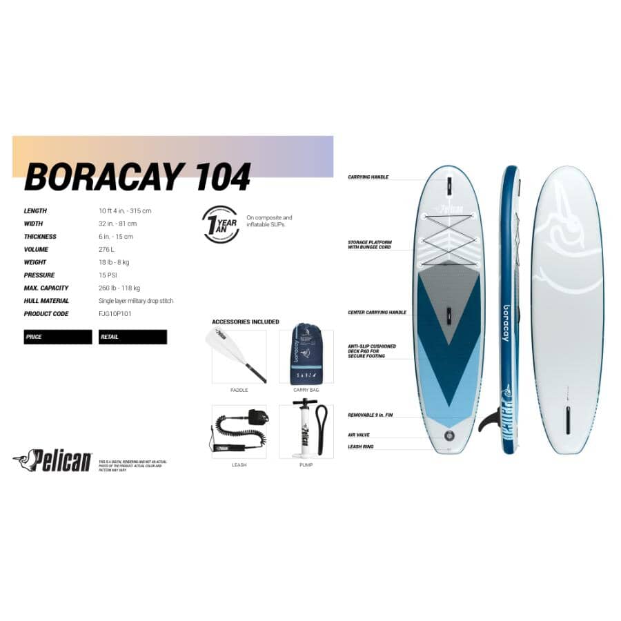 PELICAN Boracay Inflatable Stand Up Paddle Board | Home Hardware