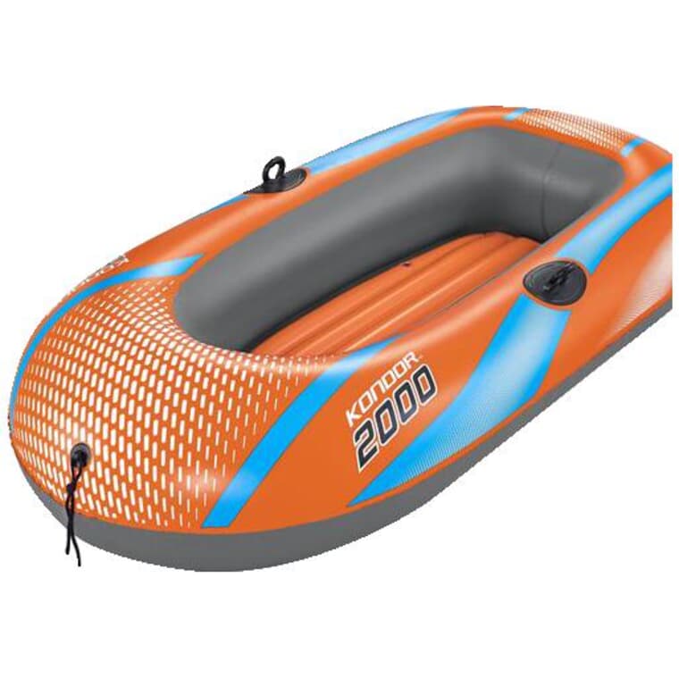 2 Person Vinyl Inflatable Boat Kit, with Oars