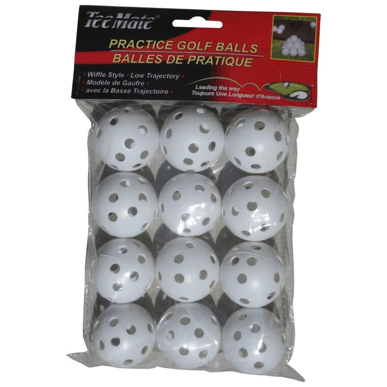 Paquet de 12 balles de golf de pratique avec trous