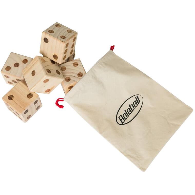 6 Piece Giant Wooden Dice Outdoor Game