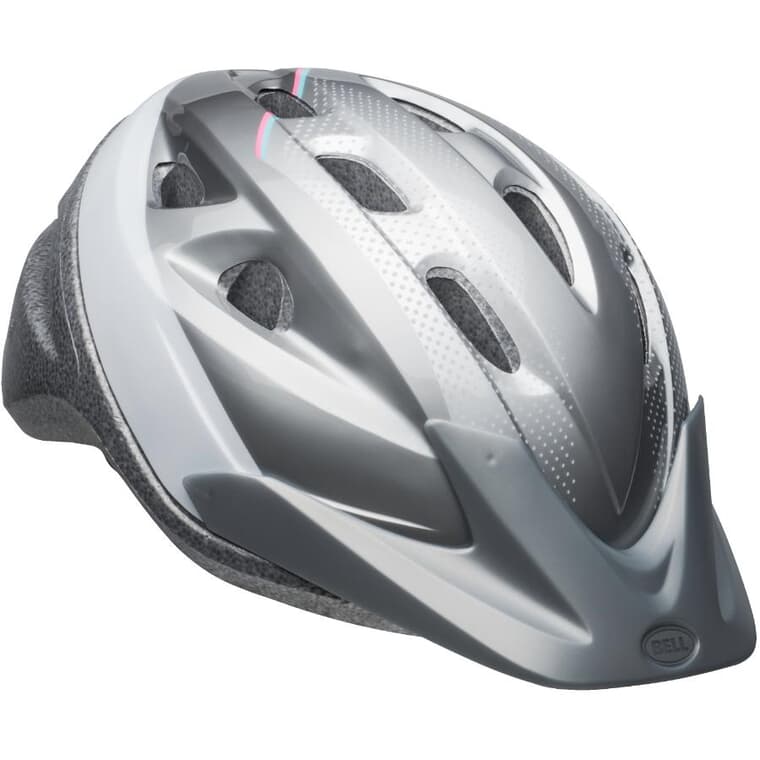 Silver/White Bike Helmet