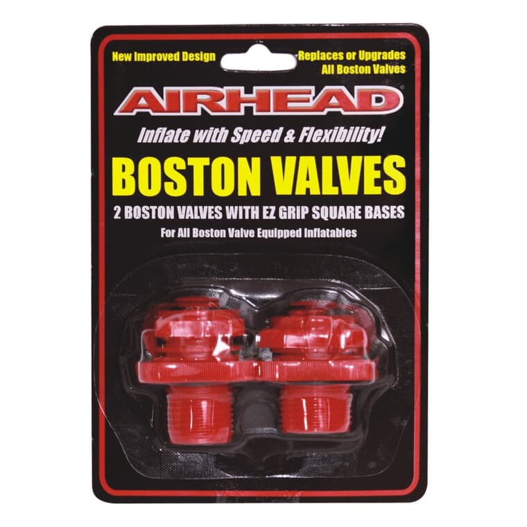 Paquet de 2 tiges de valve Boston en plastique, rouge