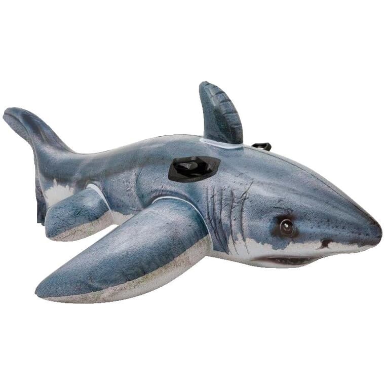 Flotteur gonflable pour 1 personne en forme de requin blanc
