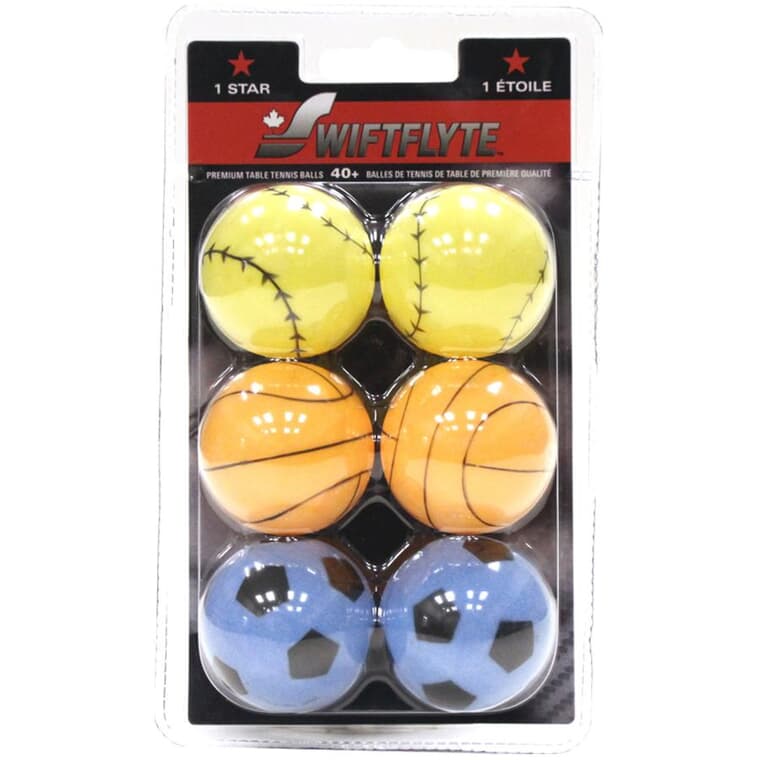 6 Pack Table Tennis Sport Balls