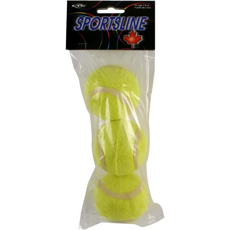 3 Pack Low Bounce Yellow Tennis Balls