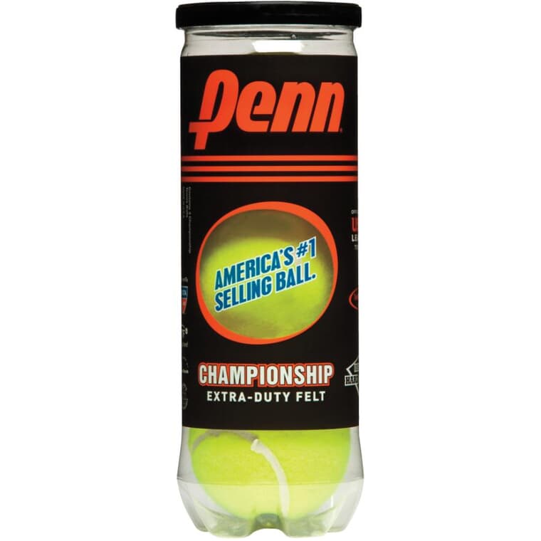 Paquet de 3 balles de tennis règlementaires, jaune