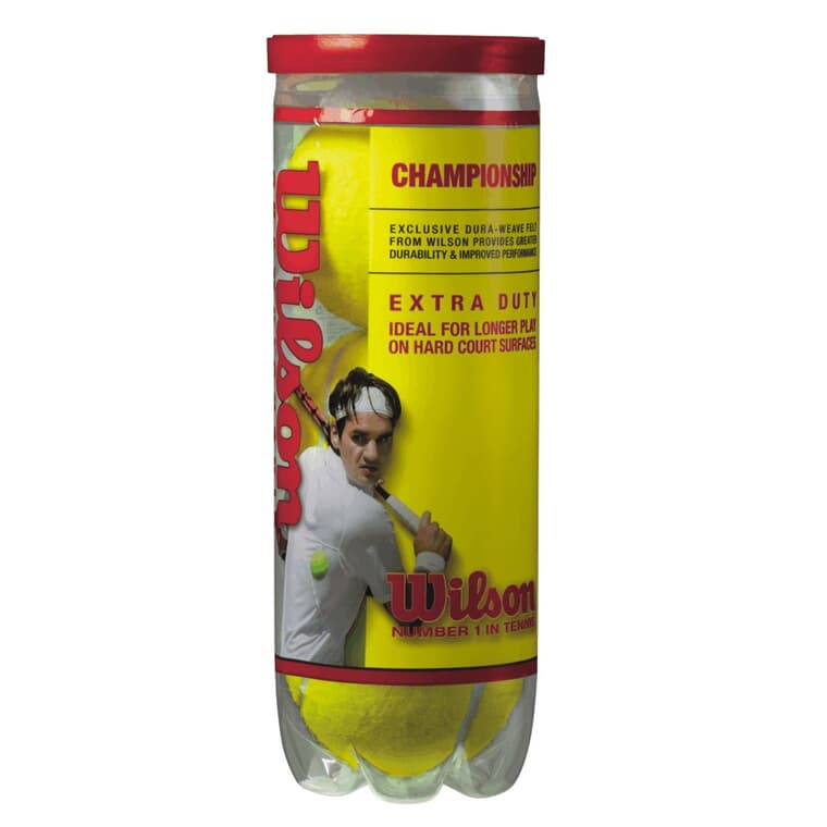 Paquet de 3 balles de tennis très robustes Champion, jaune