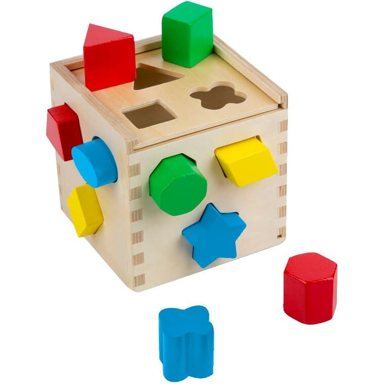 Cube de tri de formes en bois
