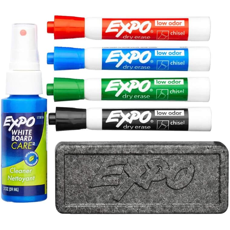 Dry Erase Marker Set - Multi-Colour, 6 Pieces