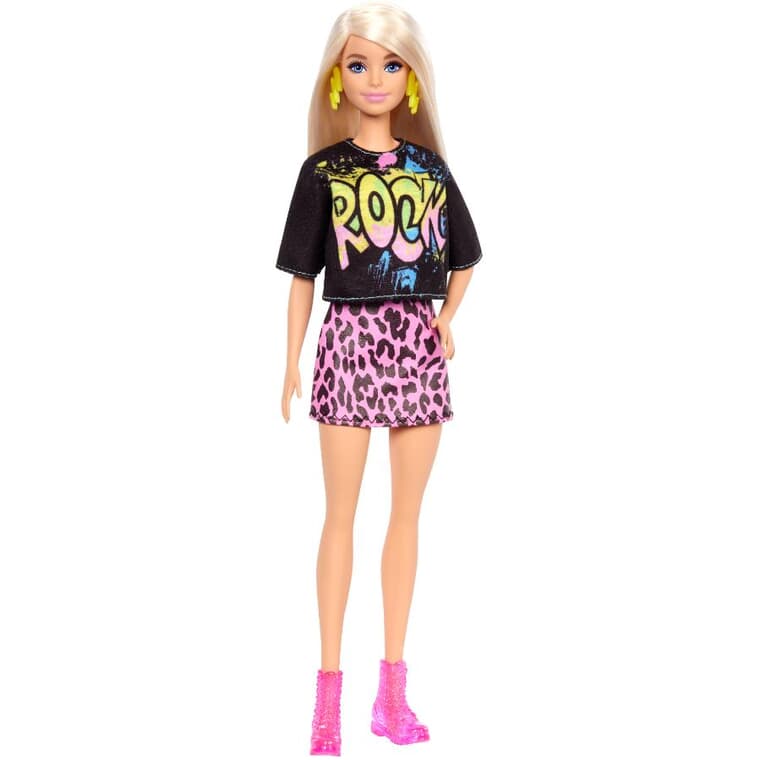 Poupée Barbie Fashionista, avec t-shirt Rock