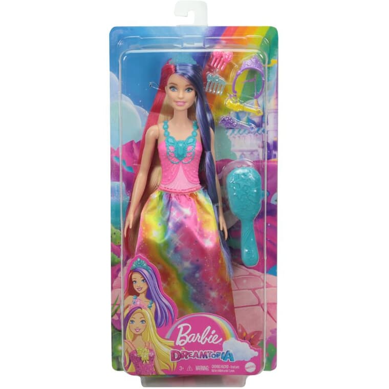 Poupée Barbie princesse Dreamtopia avec accessoires et cheveux multicolores