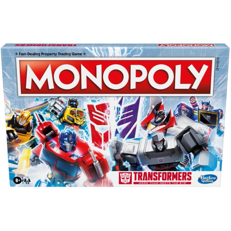 Monopoly Transformers Board Game