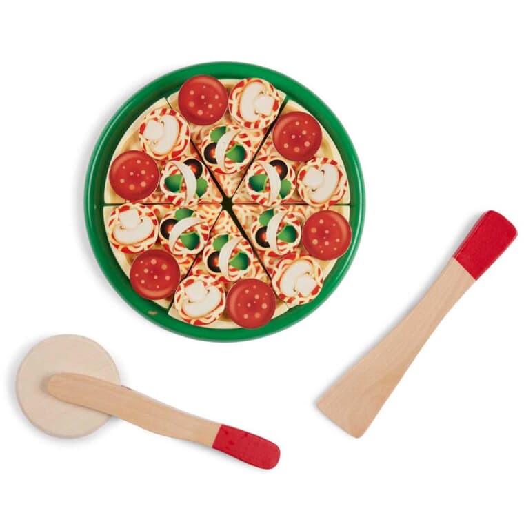 Ensemble d'aliments de pizza en bois, 54 pièces
