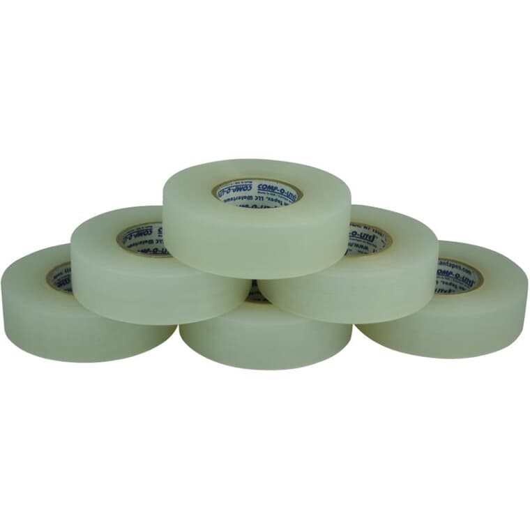 6 Pack 24mm x 25m Clear Hockey Tape