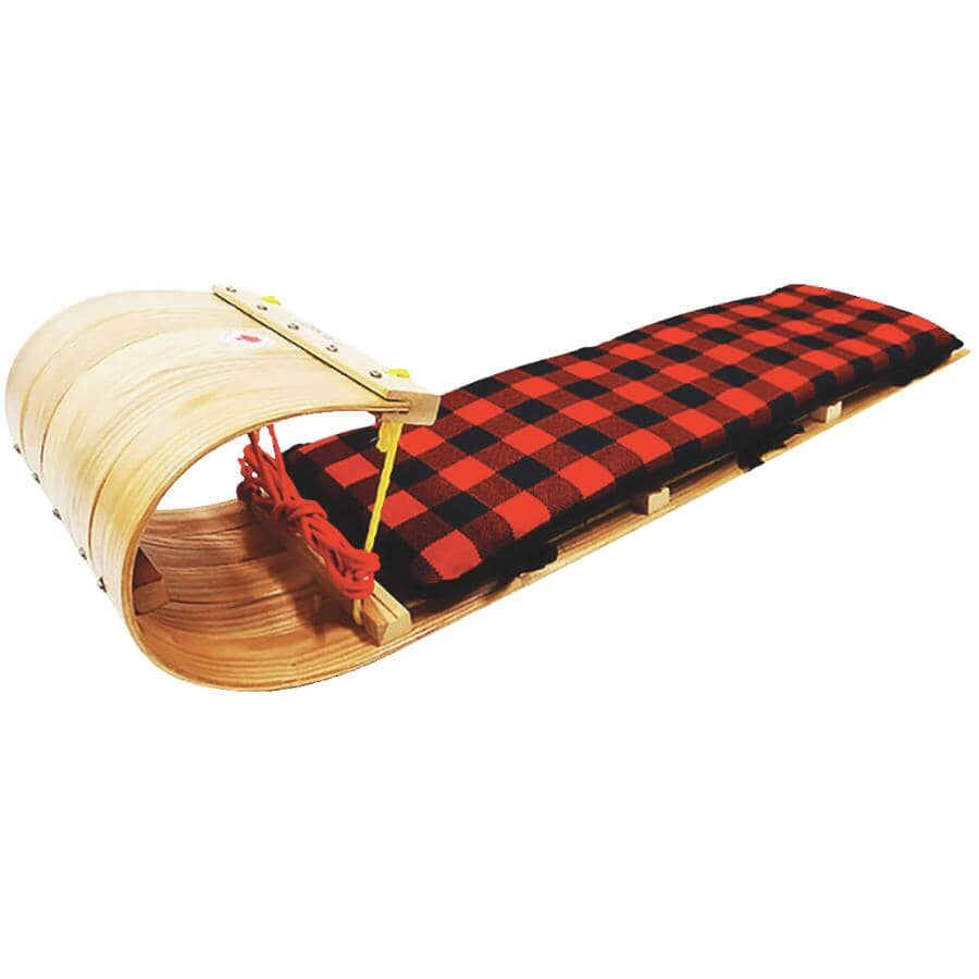 with Plaid Pad 35.2 inch Wood Baby Sleigh s 