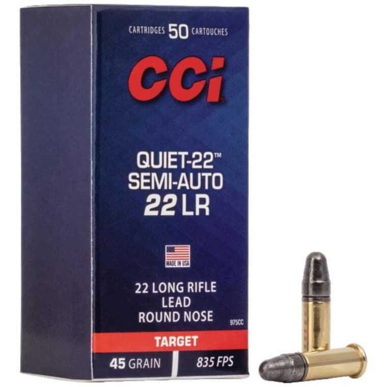 Paquet de 50 balles Quiet-22 calibre 22 à canon long, 45 grains