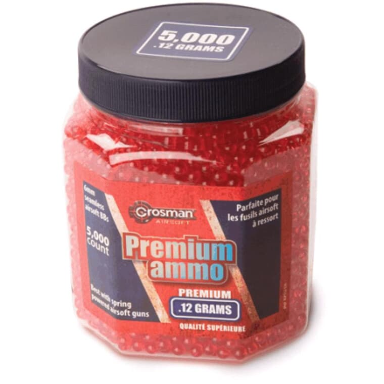 12g 6mm Air Soft BBs - Red, 5000 Pack