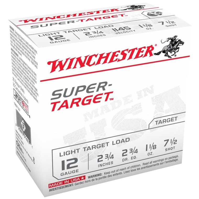 2-3/4" 12 Gauge #7.5 Super Target Ammunition - 25 Rounds