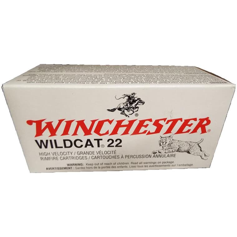 22 Calibre High Velocity Wildcat Long Rifle Ammunition - 50 Rounds