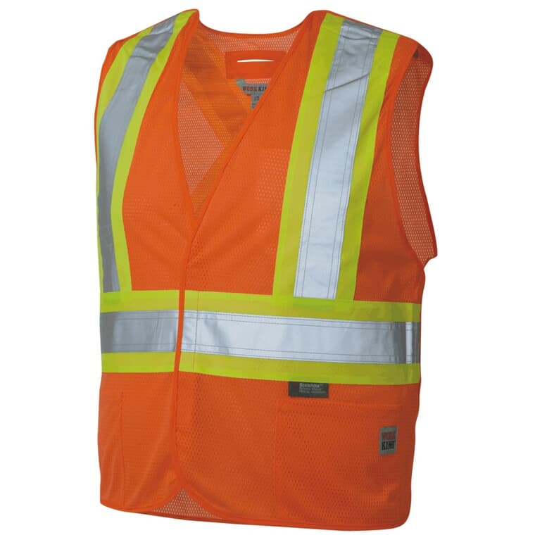 5-Point Tearaway Safety Vest - Double / Triple Extra Large, Fluorescent Orange