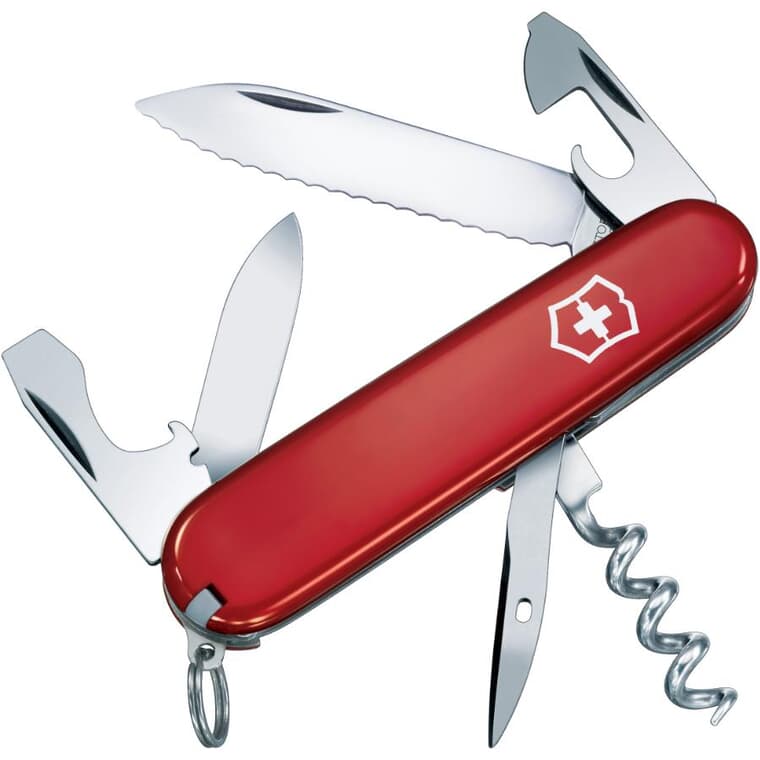 5 Blade Red Serrated Swiss Army Knife