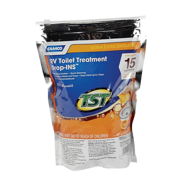 Sachets de traitement très concentrés Drop-In pour toilette de caravane TST, parfum d'agrumes