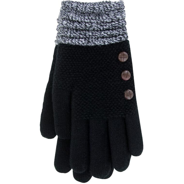 Ladies Knit Winter Gloves - One Size, Assorted Colours