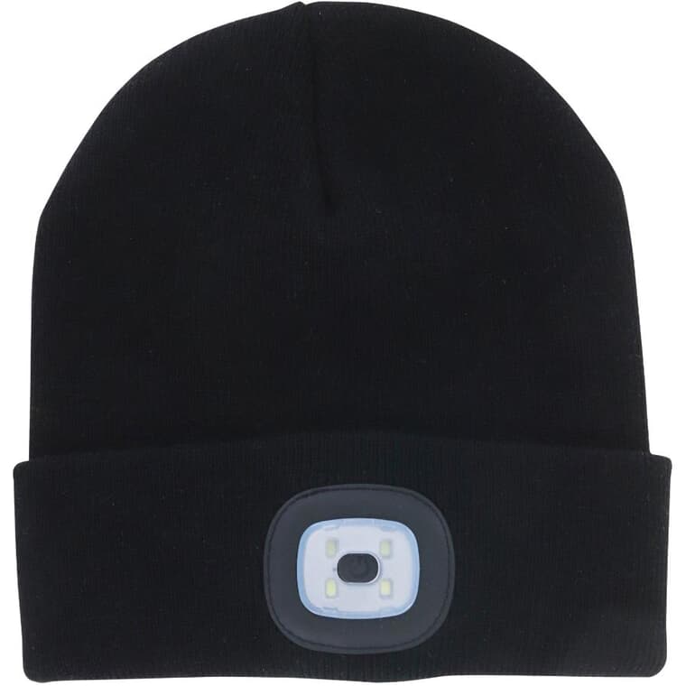 Acrylic Toque - with LED Rechargeable Light, Black