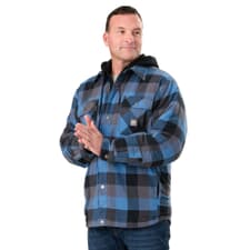 Veste Matelassée Vintage Homme - Bleu à Carreaux Flanelle - Taille L - Style Grange