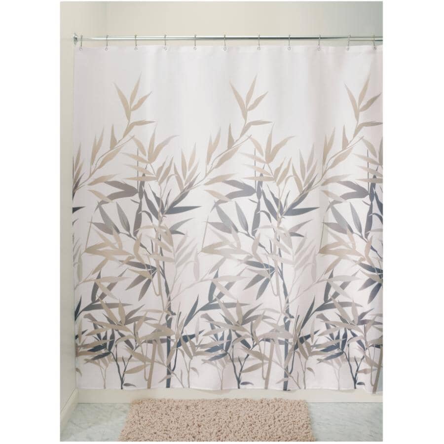 Interdesign Polyester Shower Curtain, Black White And Tan Shower Curtain