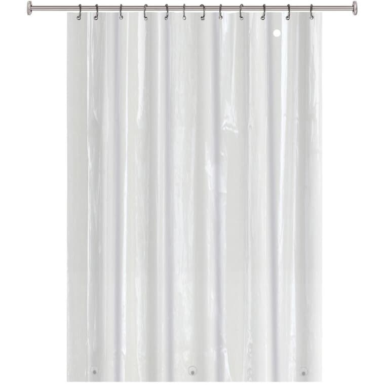 Rideau de douche/doublure en CAV/E avec aimant, blanc, 70 po x 72 po