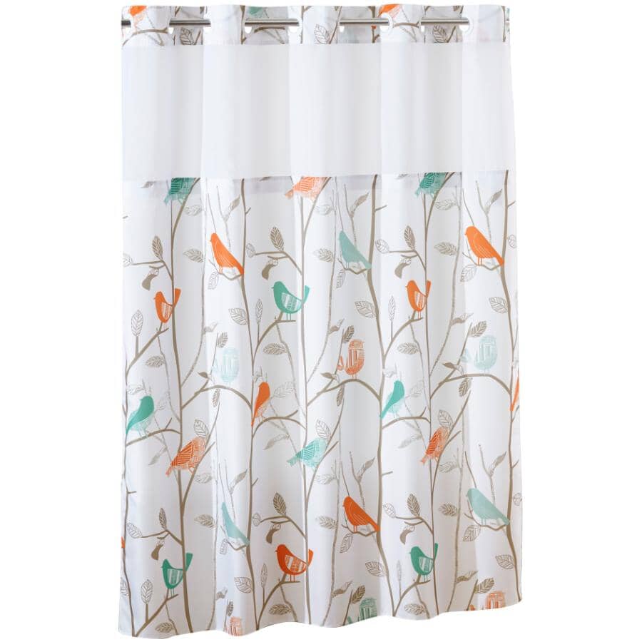 Hookless Shower Curtain With Peva Liner, Peva Hookless Shower Curtain
