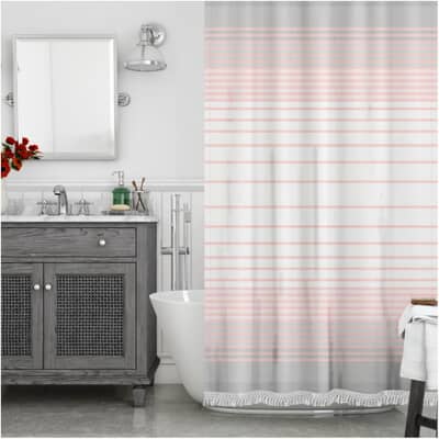 Instyle Polyester Shower Curtain Home, Pink Black And Grey Shower Curtain