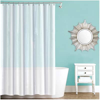 8 Gauge Eva Shower Curtain Liner, Splash Home Fabric Shower Curtain