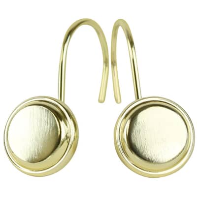 Instyle Crest Shower Curtain Hooks, Brushed Gold Shower Curtain Rod And Hooks