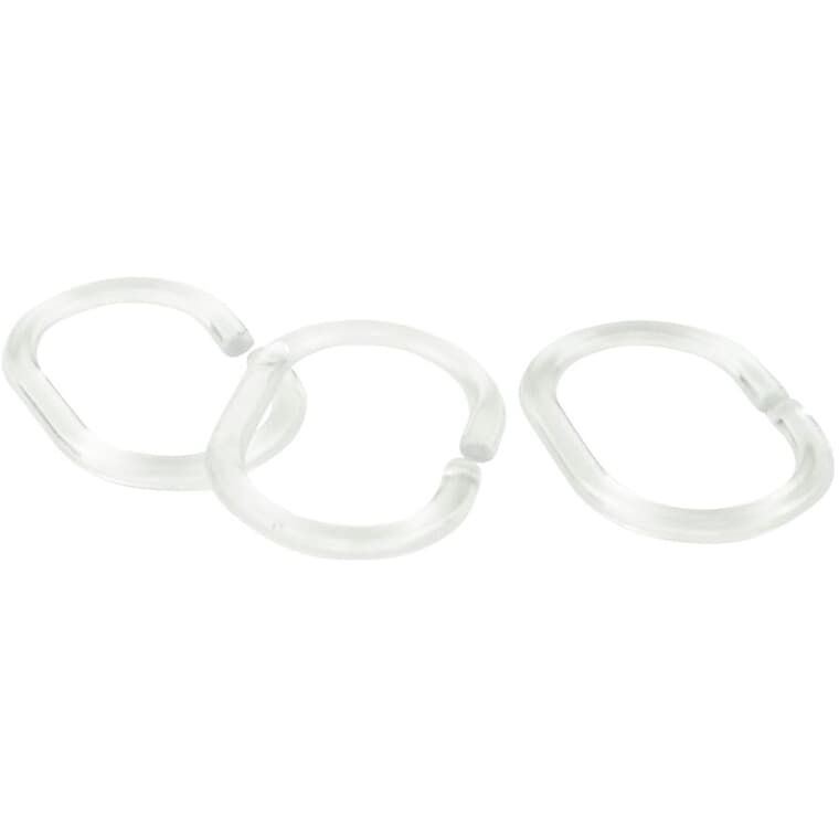 Oval Shower Curtain Rings - Clear, 12 Pack
