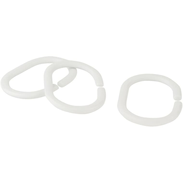 Oval Shower Curtain Rings - White, 12 Pack