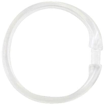 SPLASH HOME:Round Shower Curtain Rings - Clear, 12 Pack