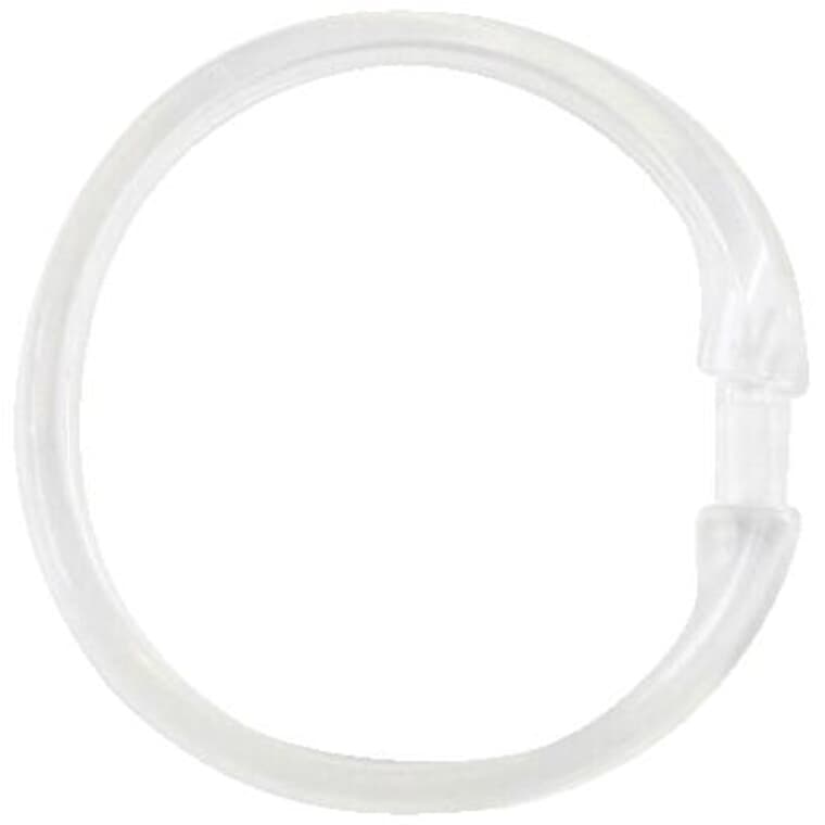 Round Shower Curtain Rings - Clear, 12 Pack