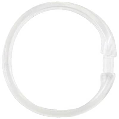 Splash Home Round Shower Curtain Rings, Clear Round Shower Curtain Hooks