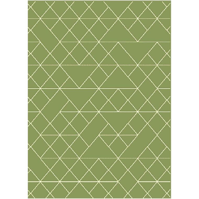 Carpette Faira, motif blanc et vert, 5 x 7 pi