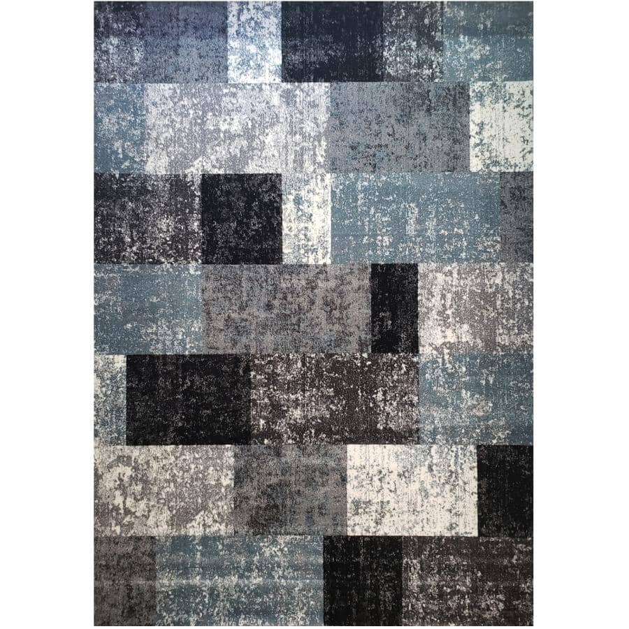 KALORA INTERIORS:6' x 8' Dawn Area Rug - Blue Grey Black Pattern