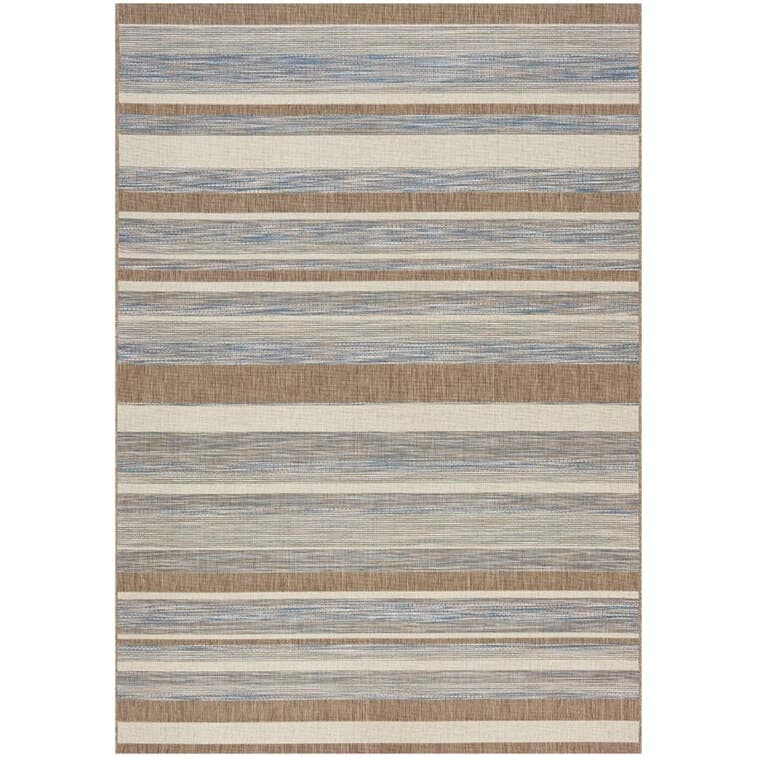 Carpette tissée à plat Trellis de 6 pi x 8 pi avec bandes, gris, brun et beige