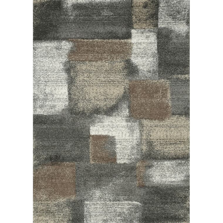 Carpette Breeze avec blocs, gris et brun, 6 pi x 8 pi