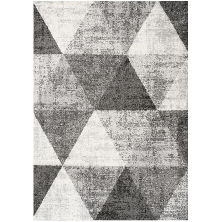Carpette Focus crème et grise avec motifs, 6 pi x 8 pi