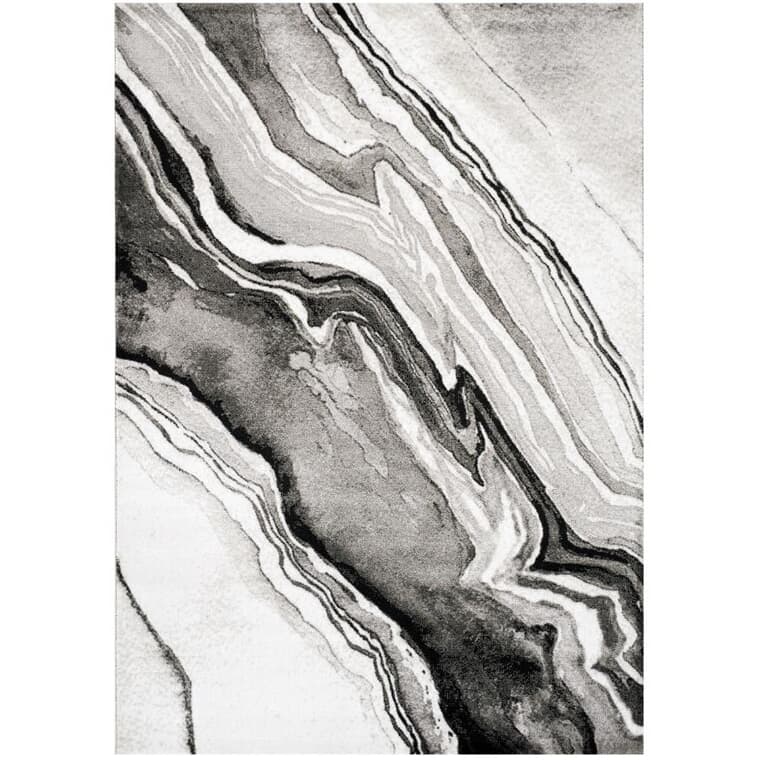 Carpette Platinum grise et blanche, 8 pi x 11 pi